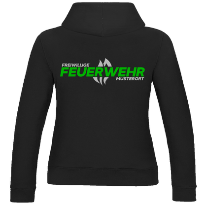 Damen Hoodie - Flamme Freiwillige Feuerwehr Grün [Personalisierbar]