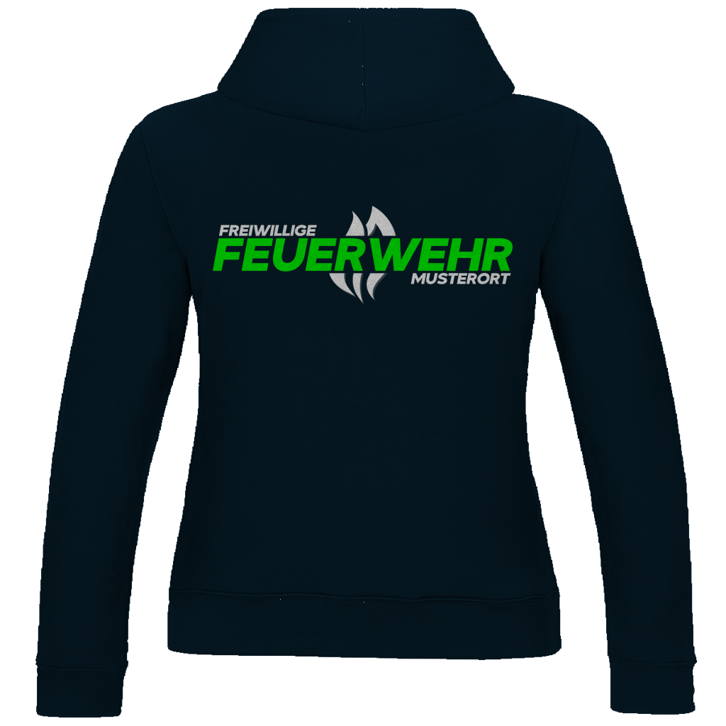 Damen Hoodie - Flamme Freiwillige Feuerwehr Grün [Personalisierbar]