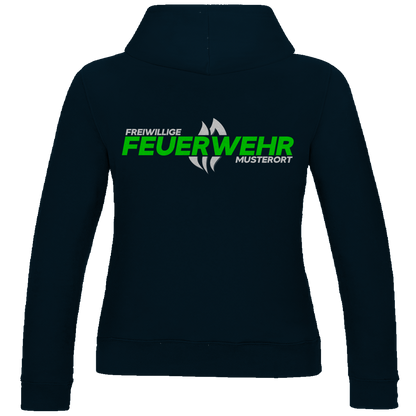 Damen Hoodie - Flamme Freiwillige Feuerwehr Grün [Personalisierbar]
