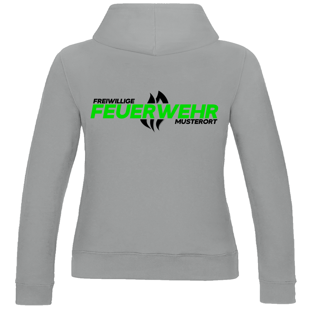 Damen Hoodie - Flamme Freiwillige Feuerwehr Grün [Personalisierbar]