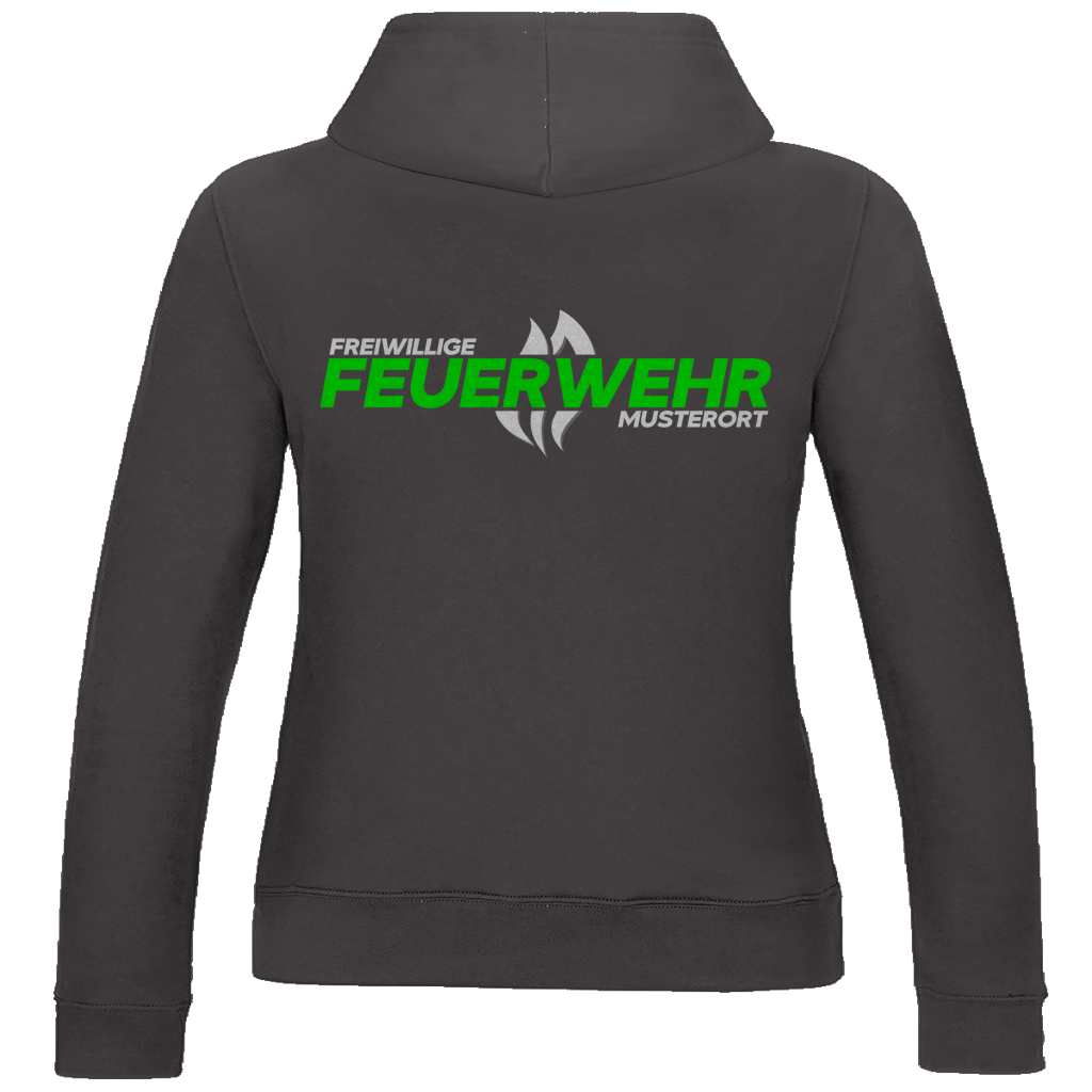Damen Hoodie - Flamme Freiwillige Feuerwehr Grün [Personalisierbar]