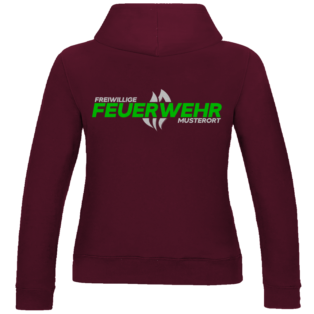 Damen Hoodie - Flamme Freiwillige Feuerwehr Grün [Personalisierbar]