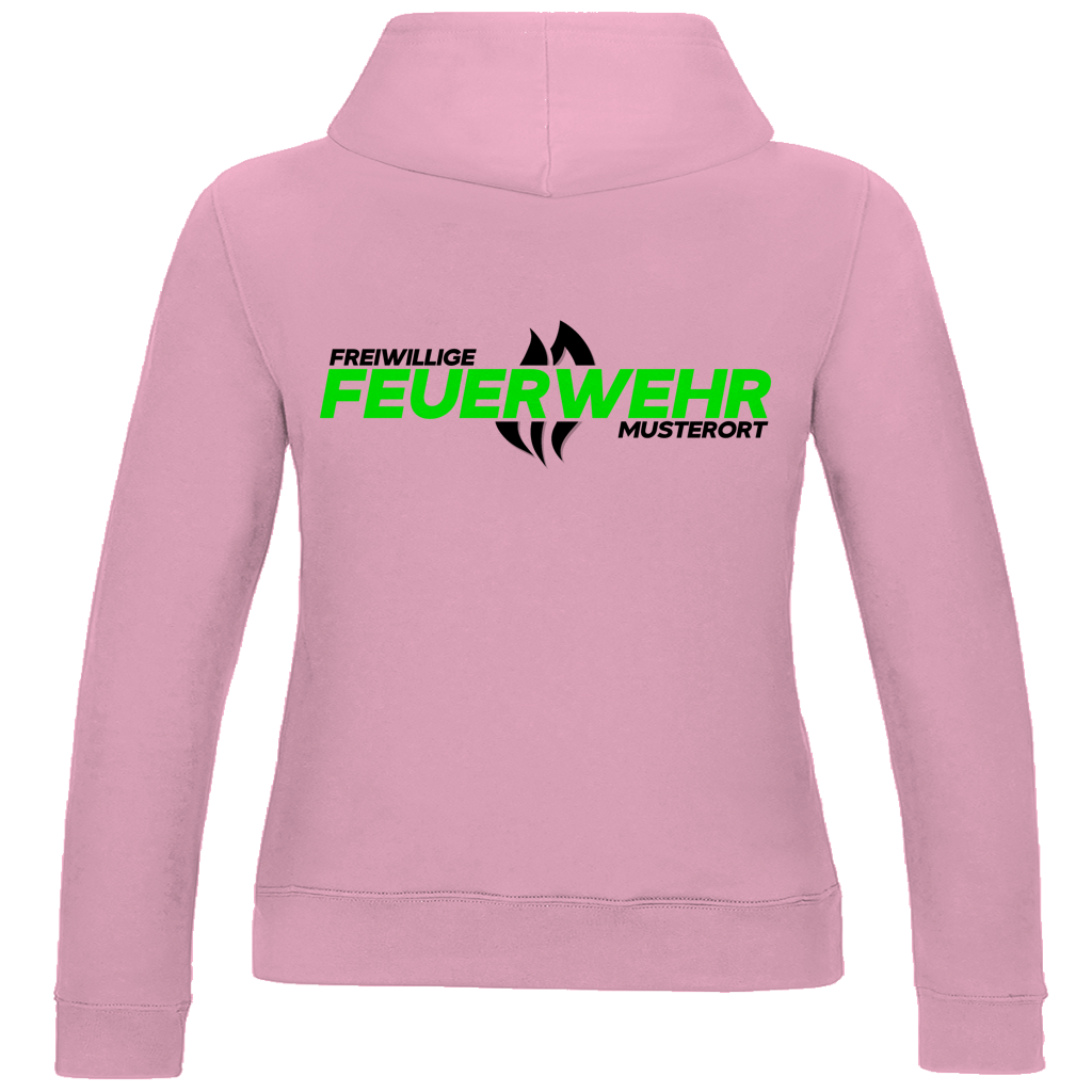 Damen Hoodie - Flamme Freiwillige Feuerwehr Grün [Personalisierbar]