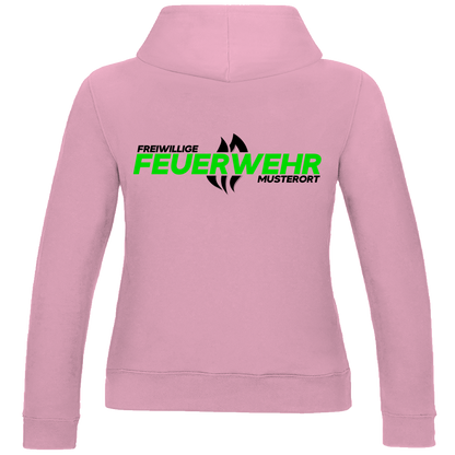 Damen Hoodie - Flamme Freiwillige Feuerwehr Grün [Personalisierbar]