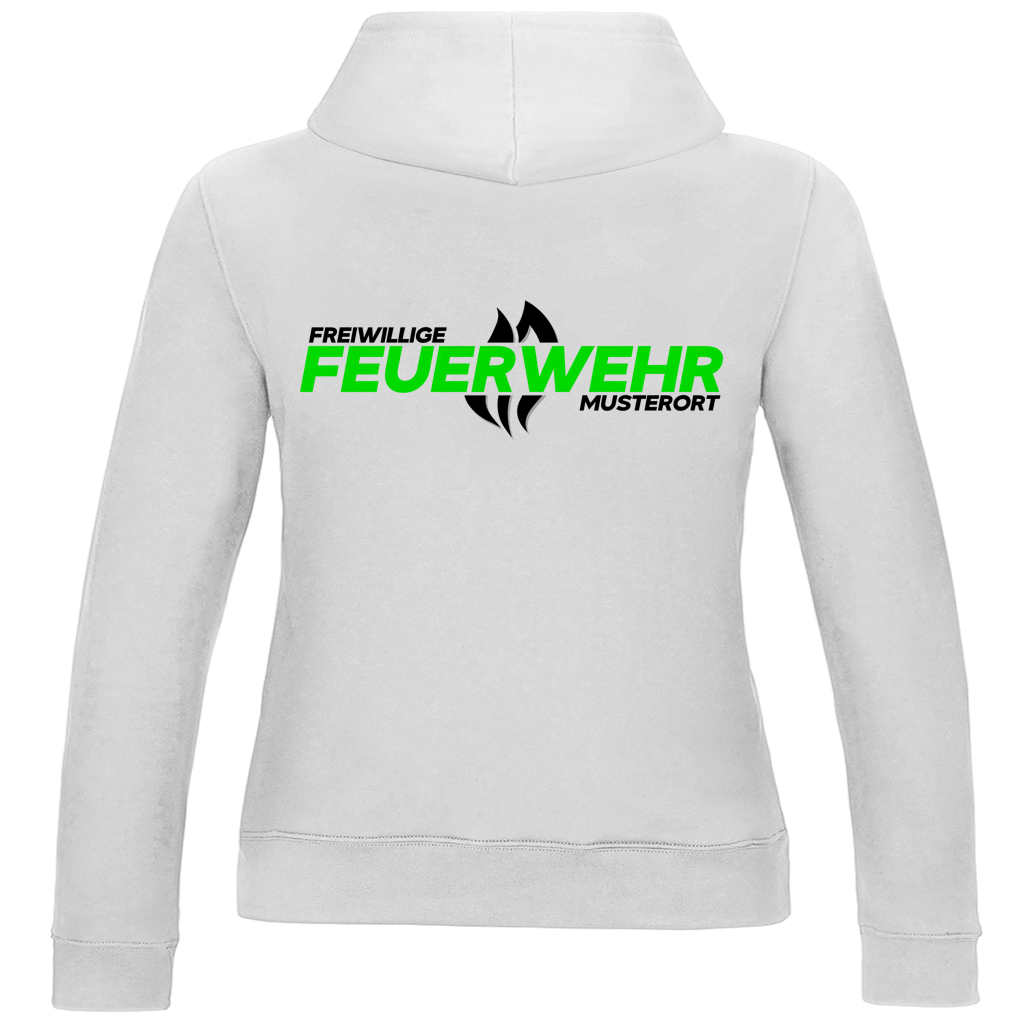 Damen Hoodie - Flamme Freiwillige Feuerwehr Grün [Personalisierbar]