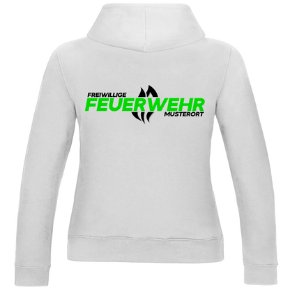 Damen Hoodie - Flamme Freiwillige Feuerwehr Grün [Personalisierbar]