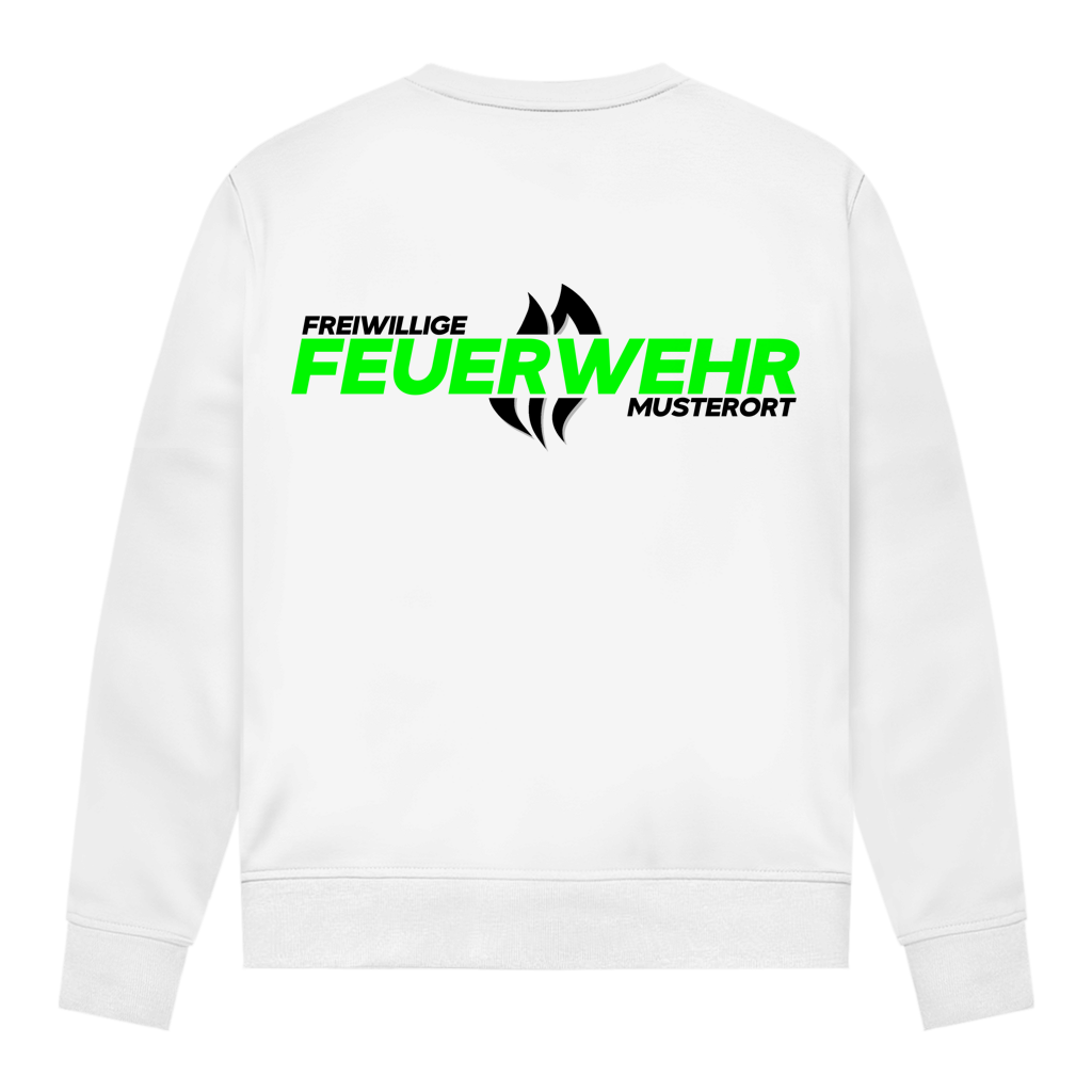 Damen Sweatshirt - Flamme Freiwillige Feuerwehr Grün [Personalisierbar]