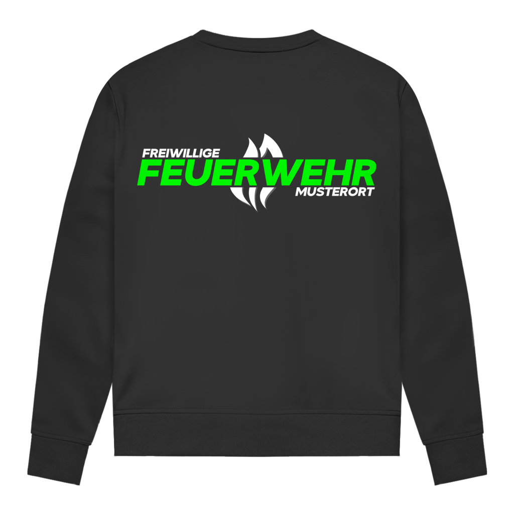 Damen Sweatshirt - Flamme Freiwillige Feuerwehr Grün [Personalisierbar]