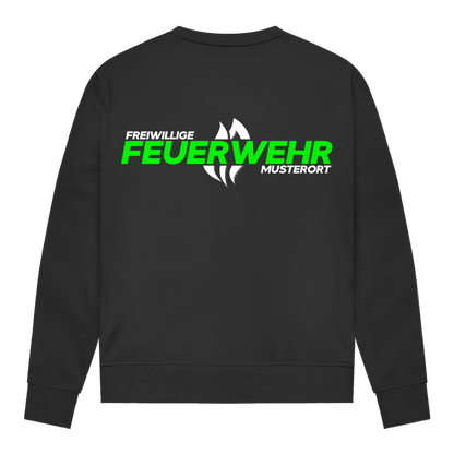 Damen Sweatshirt - Flamme Freiwillige Feuerwehr Grün [Personalisierbar]