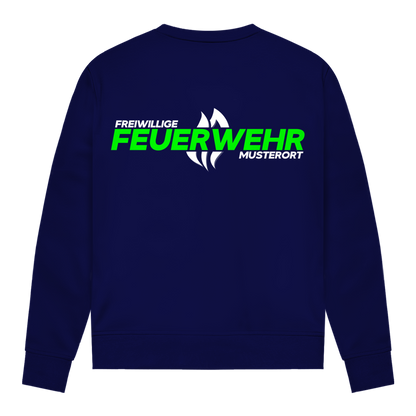 Damen Sweatshirt - Flamme Freiwillige Feuerwehr Grün [Personalisierbar]