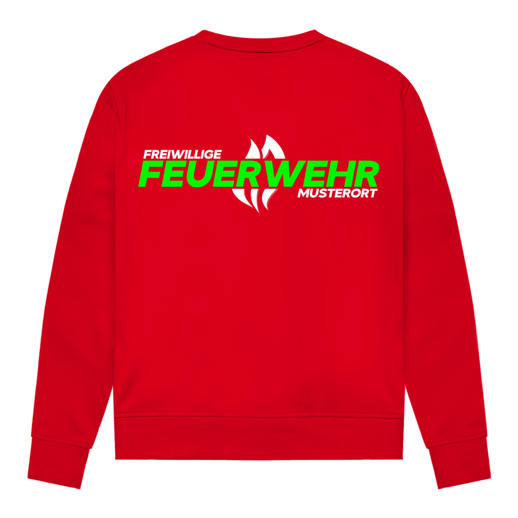 Damen Sweatshirt - Flamme Freiwillige Feuerwehr Grün [Personalisierbar]