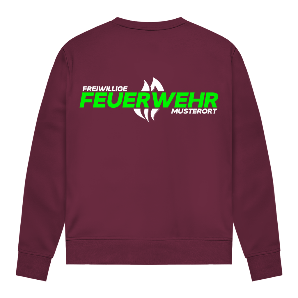 Damen Sweatshirt - Flamme Freiwillige Feuerwehr Grün [Personalisierbar]