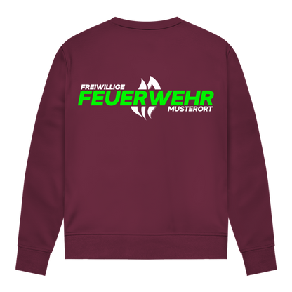 Damen Sweatshirt - Flamme Freiwillige Feuerwehr Grün [Personalisierbar]