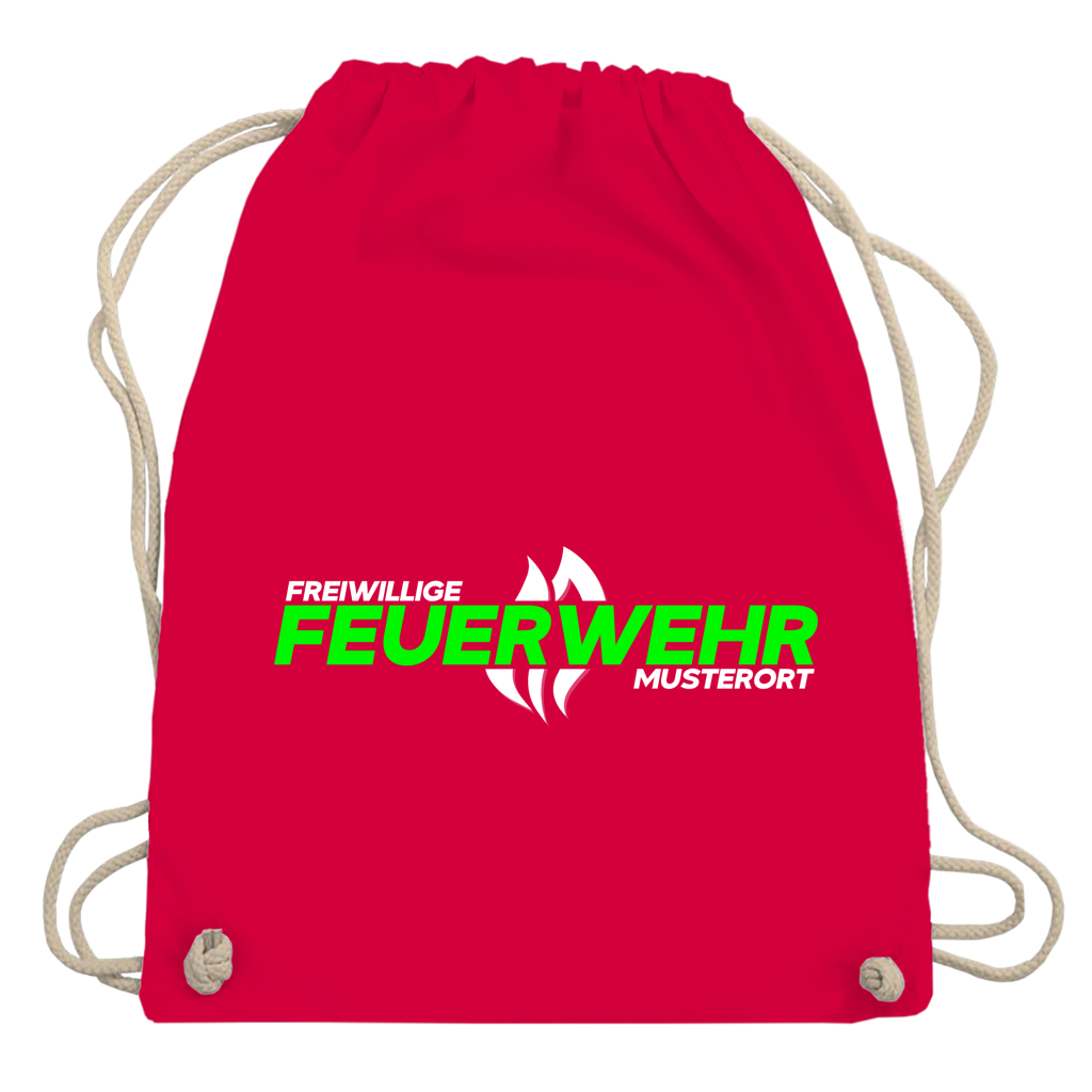 Turnbeutel - Flamme Freiwillige Feuerwehr Grün [Personalisierbar]