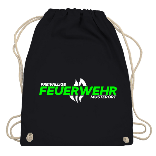 Turnbeutel - Flamme Freiwillige Feuerwehr Grün [Personalisierbar]