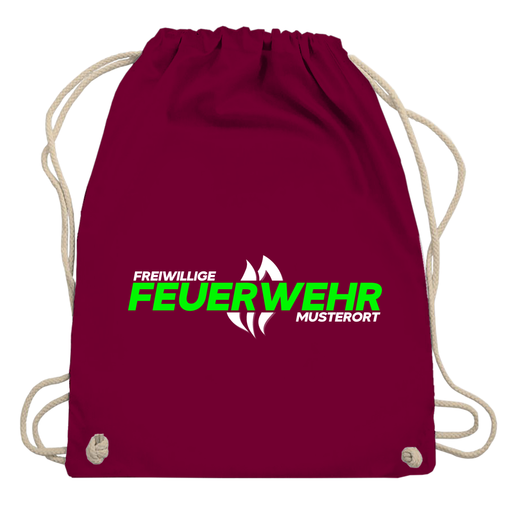 Turnbeutel - Flamme Freiwillige Feuerwehr Grün [Personalisierbar]