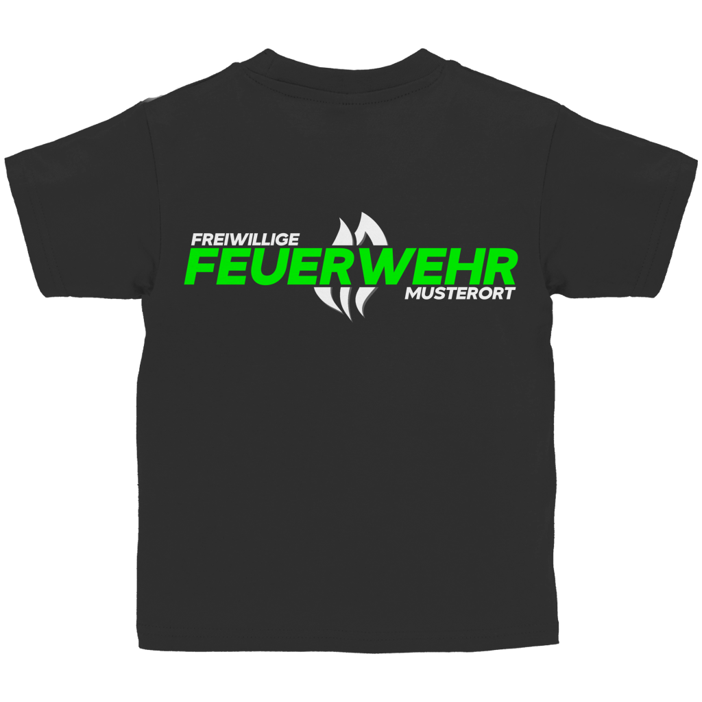 Kinder T-Shirt - Flamme Freiwillige Feuerwehr Grün [Personalisierbar]