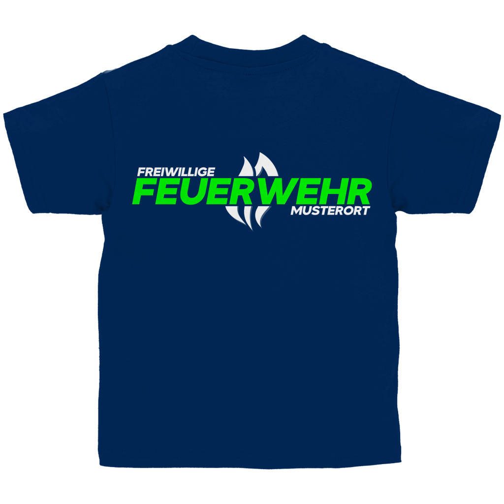 Kinder T-Shirt - Flamme Freiwillige Feuerwehr Grün [Personalisierbar]