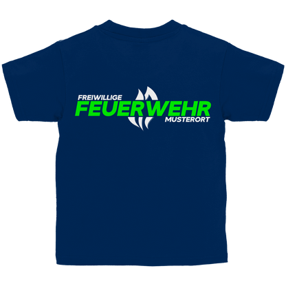 Kinder T-Shirt - Flamme Freiwillige Feuerwehr Grün [Personalisierbar]