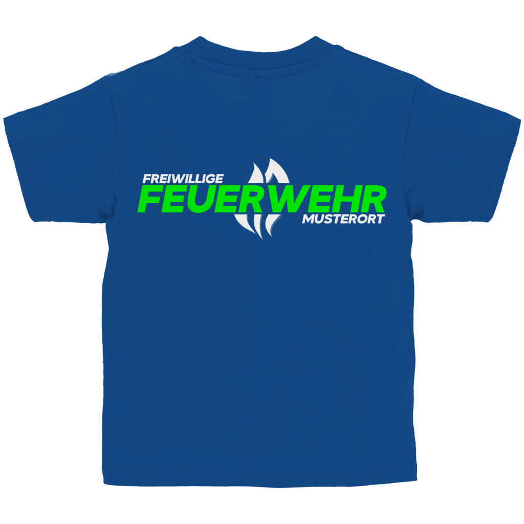 Kinder T-Shirt - Flamme Freiwillige Feuerwehr Grün [Personalisierbar]