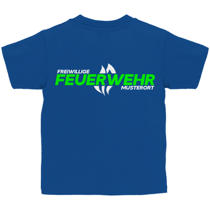 Kinder T-Shirt - Flamme Freiwillige Feuerwehr Grün [Personalisierbar]
