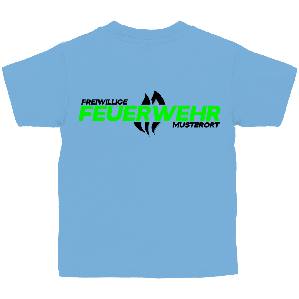 Kinder T-Shirt - Flamme Freiwillige Feuerwehr Grün [Personalisierbar]