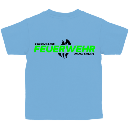 Kinder T-Shirt - Flamme Freiwillige Feuerwehr Grün [Personalisierbar]