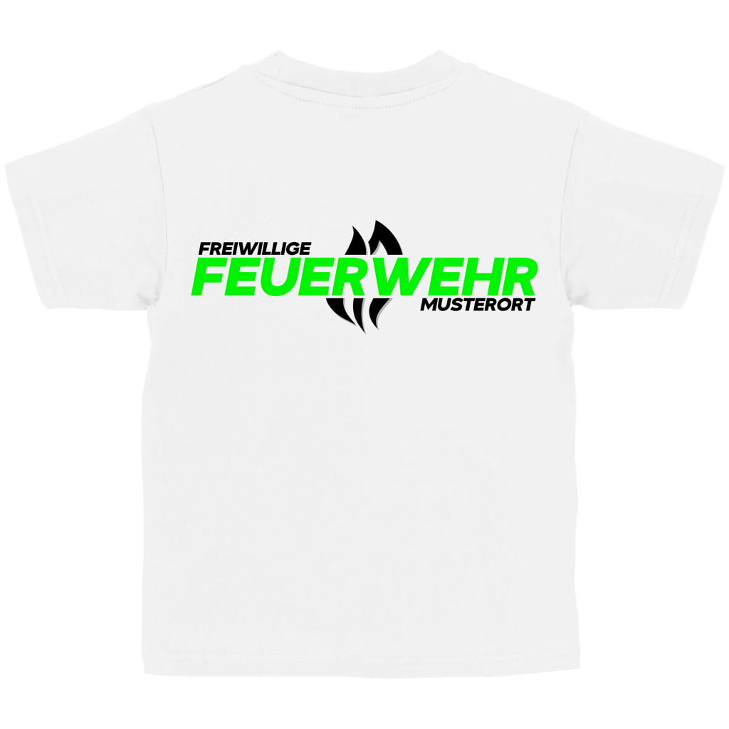 Kinder T-Shirt - Flamme Freiwillige Feuerwehr Grün [Personalisierbar]