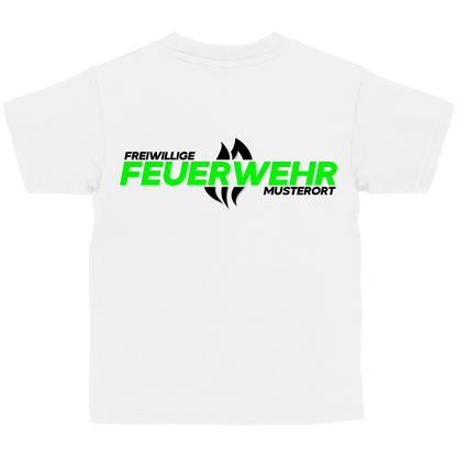 Kinder T-Shirt - Flamme Freiwillige Feuerwehr Grün [Personalisierbar]
