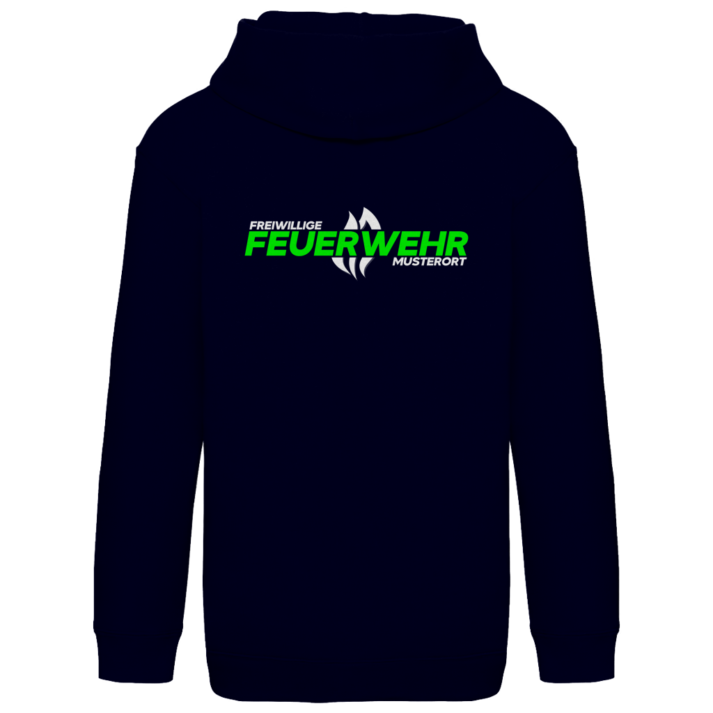 Kinder Hoodie - Flamme Freiwillige Feuerwehr Grün [Personalisierbar]