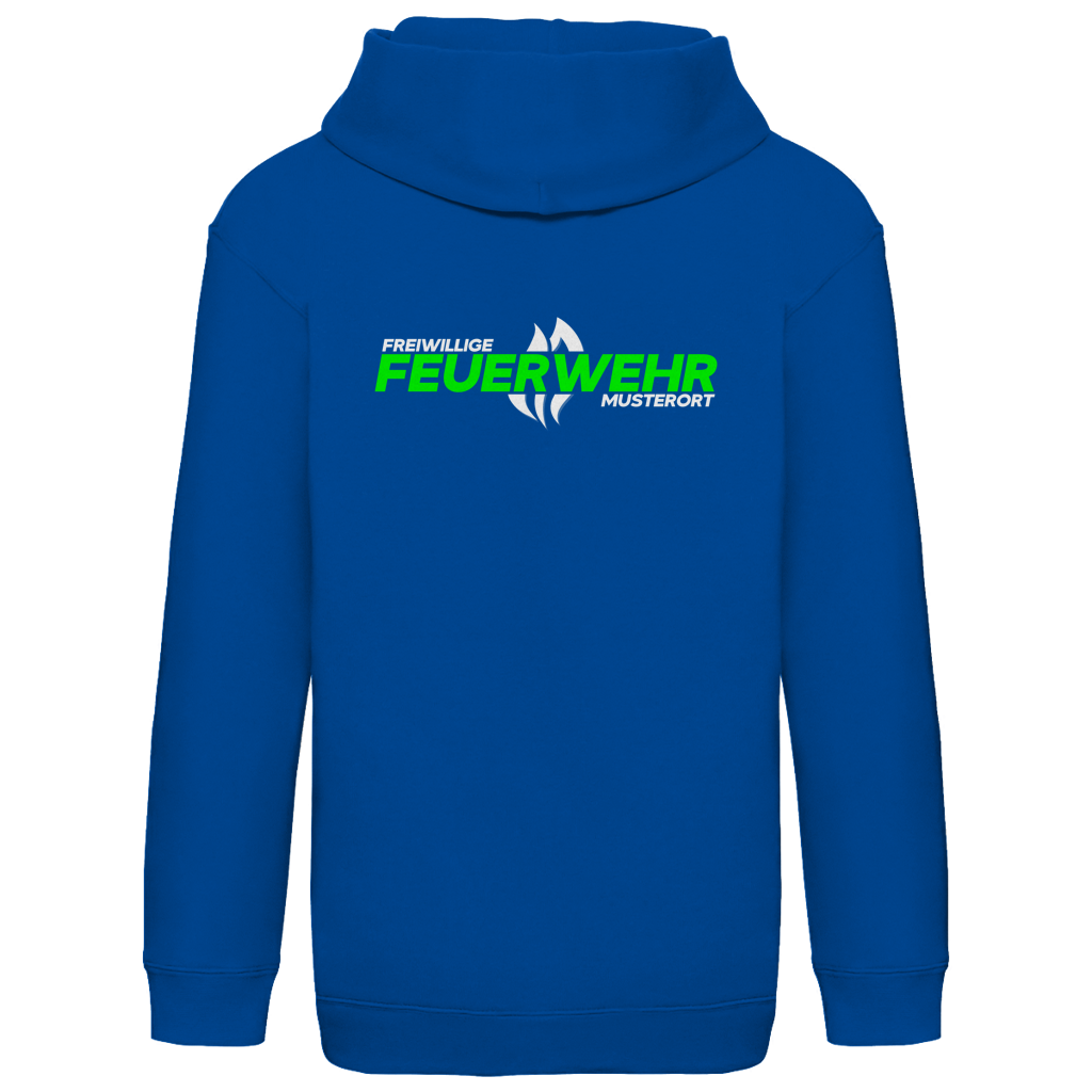 Kinder Hoodie - Flamme Freiwillige Feuerwehr Grün [Personalisierbar]