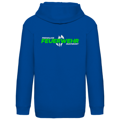 Kinder Hoodie - Flamme Freiwillige Feuerwehr Grün [Personalisierbar]