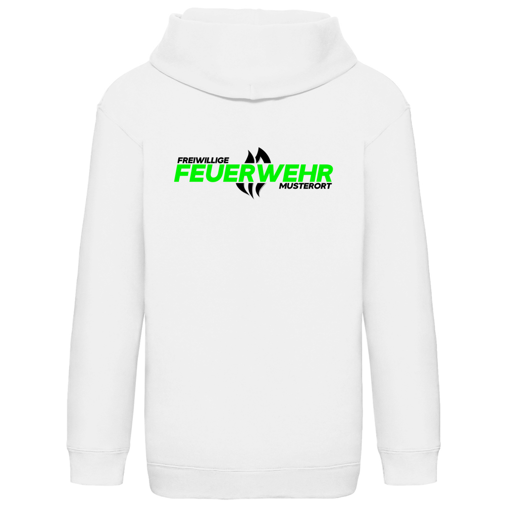 Kinder Hoodie - Flamme Freiwillige Feuerwehr Grün [Personalisierbar]
