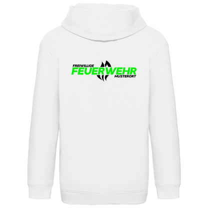Kinder Hoodie - Flamme Freiwillige Feuerwehr Grün [Personalisierbar]