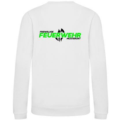 Kinder Sweatshirt - Flamme Freiwillige Feuerwehr Grün [Personalisierbar]
