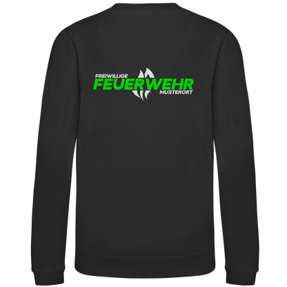 Kinder Sweatshirt - Flamme Freiwillige Feuerwehr Grün [Personalisierbar]