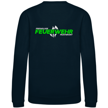 Kinder Sweatshirt - Flamme Freiwillige Feuerwehr Grün [Personalisierbar]