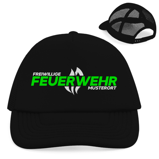 Retro Trucker Cap - Flamme Freiwillige Feuerwehr Grün [Personalisierbar]