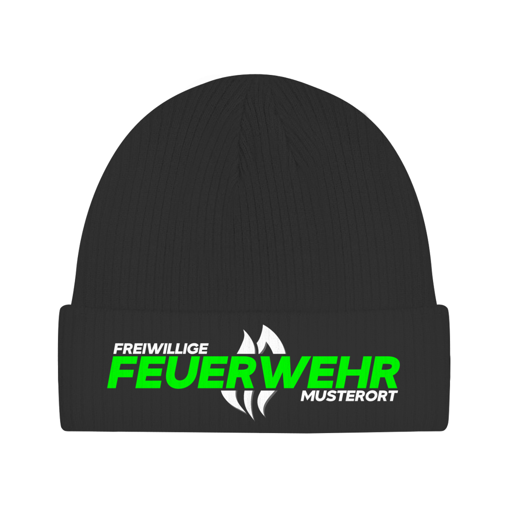 Beanie - Flamme Freiwillige Feuerwehr Grün [Personalisierbar]