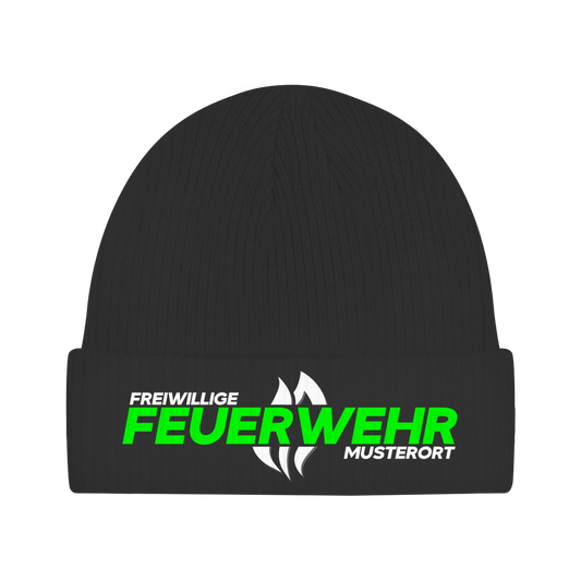 Beanie - Flamme Freiwillige Feuerwehr Grün [Personalisierbar]