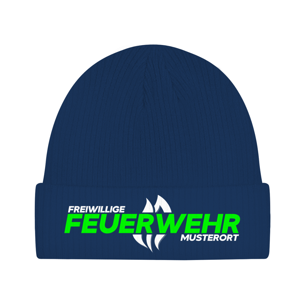Beanie - Flamme Freiwillige Feuerwehr Grün [Personalisierbar]