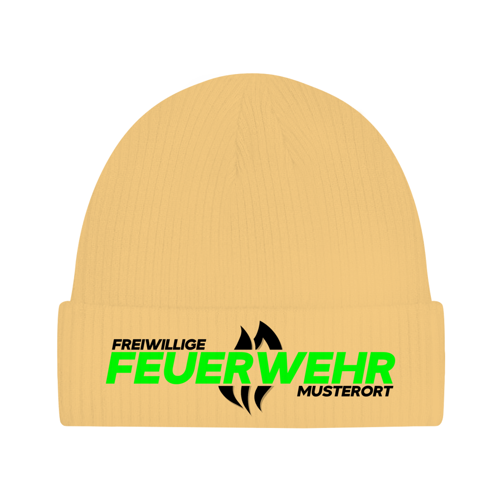 Beanie - Flamme Freiwillige Feuerwehr Grün [Personalisierbar]