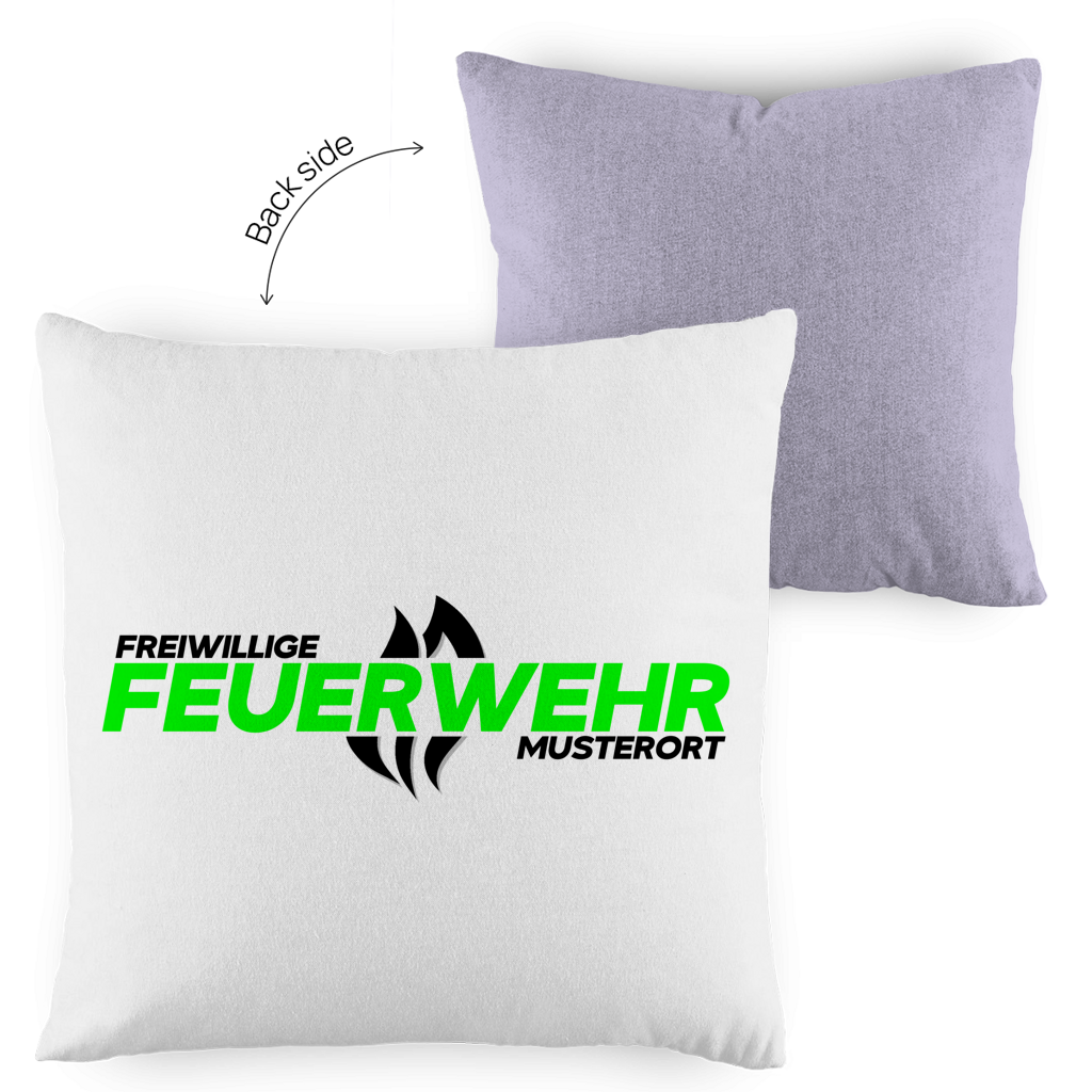 Kopfkissen zweifarbig - Flamme Freiwillige Feuerwehr Grün [Personalisierbar]