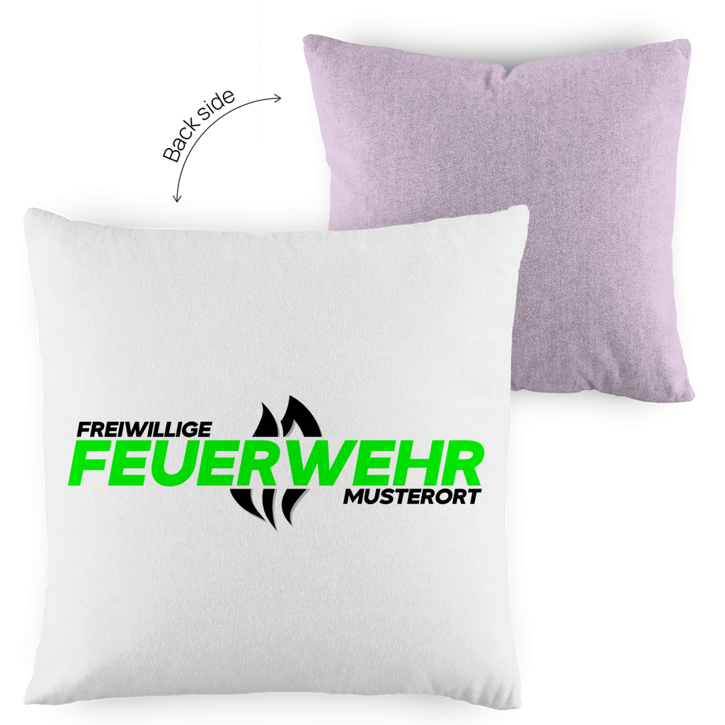 Kopfkissen zweifarbig - Flamme Freiwillige Feuerwehr Grün [Personalisierbar]