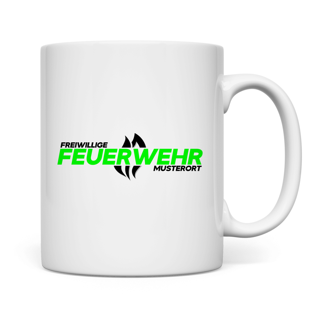 Tasse - Flamme Freiwillige Feuerwehr Grün [Personalisierbar]
