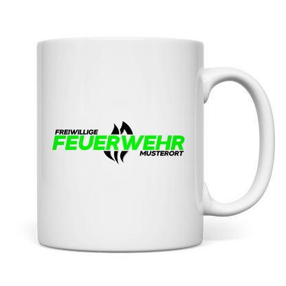 Tasse - Flamme Freiwillige Feuerwehr Grün [Personalisierbar]