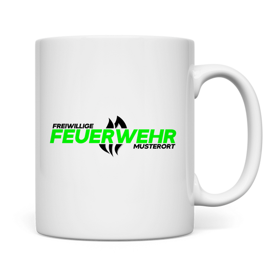Tasse - Flamme Freiwillige Feuerwehr Grün [Personalisierbar]