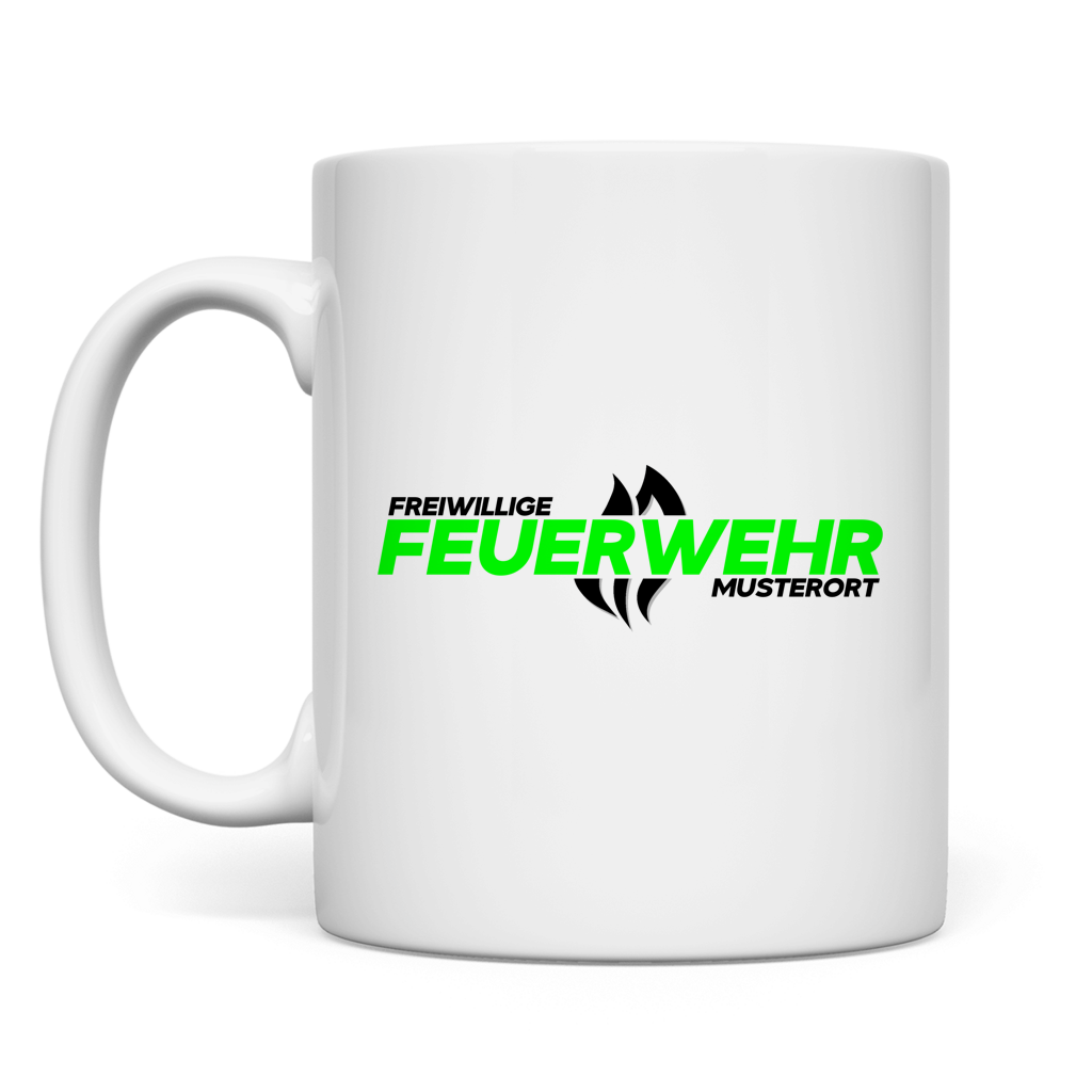 Tasse - Flamme Freiwillige Feuerwehr Grün [Personalisierbar]