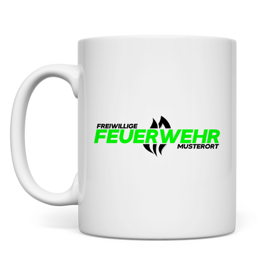 Tasse - Flamme Freiwillige Feuerwehr Grün [Personalisierbar]