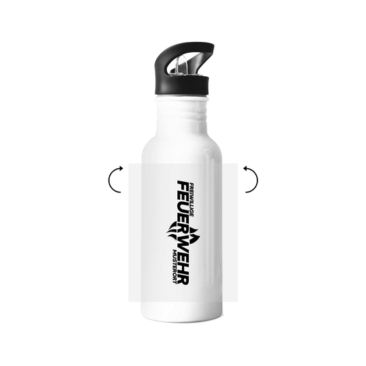 Edelstahl-Trinkflasche - Flamme Freiwillige Feuerwehr Schwarz [Personalisierbar]